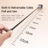 Mcdodo CH-4280 40W Gan5 USB-C Charger, Dual Port, Retractable Cable Fast Charging Adapter with LED Indicator - Black